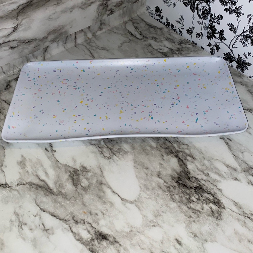 *SH Melamine single serving tray confetti detail charcuterie board